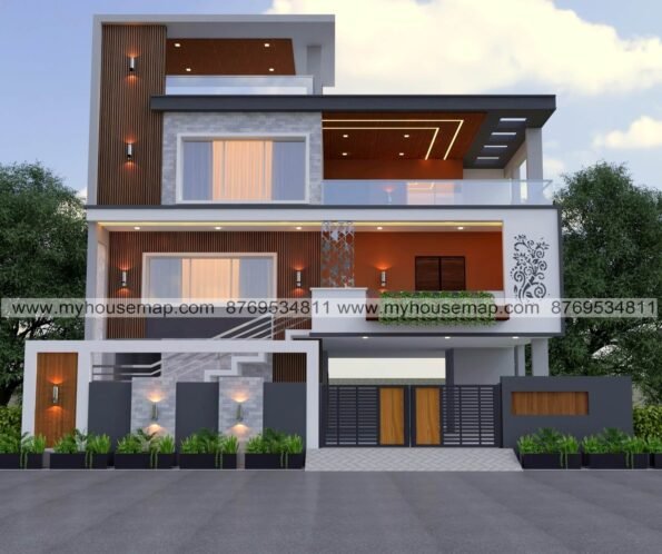 2 floor modern elevation design