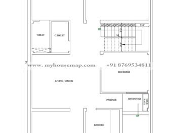 29X50 ft home plan with 4 bhk and two wheeler parking