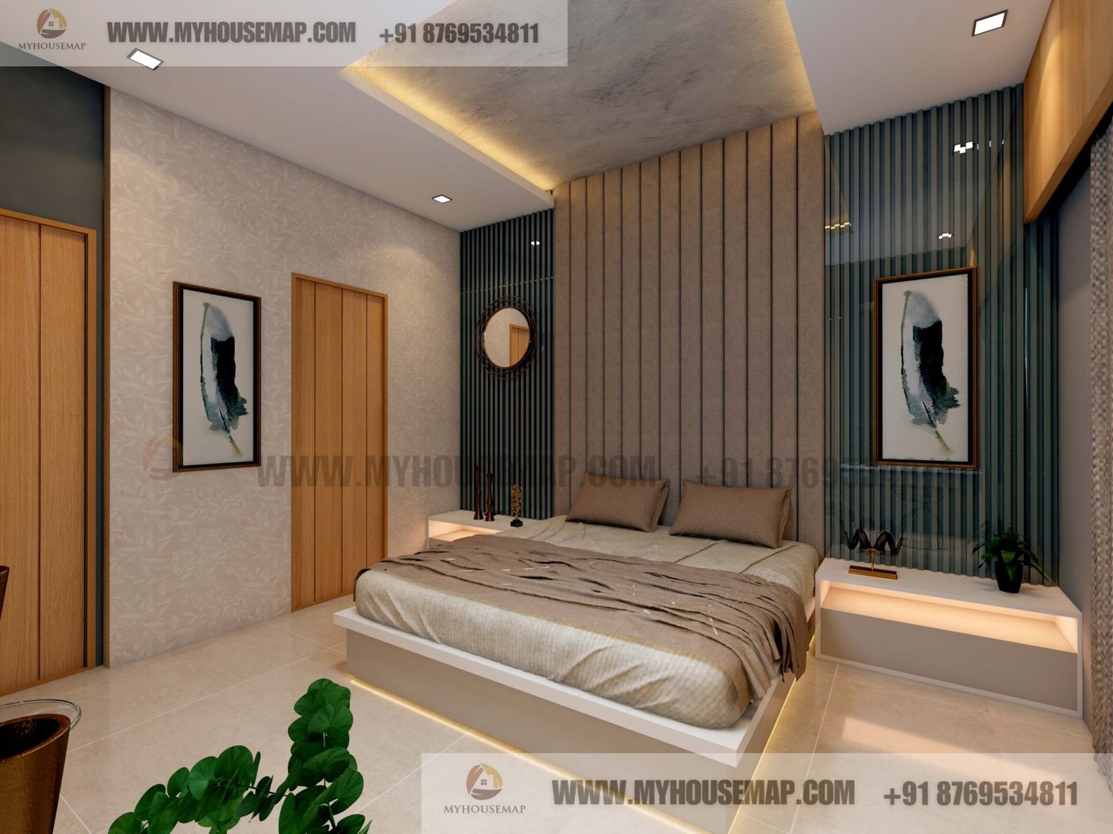 image of Color design for bedroom modern paint and colour theme