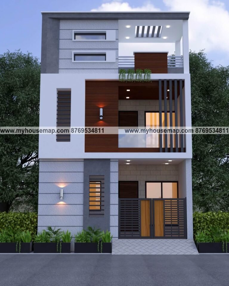 house color and painting design 10 modern 2 storey house design with image for white and gray color theme, simple section design, wooden tiles.