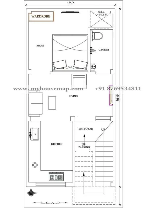 15×30 Ft Home Plan