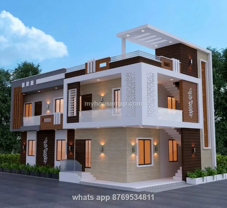 2 Floor Front Elevation Design