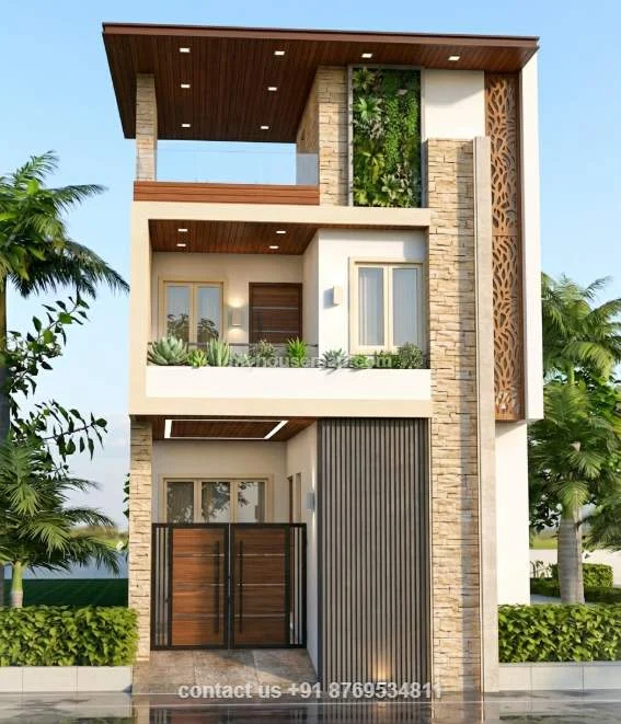 20 ×40 House Front Elevation 2 Floor