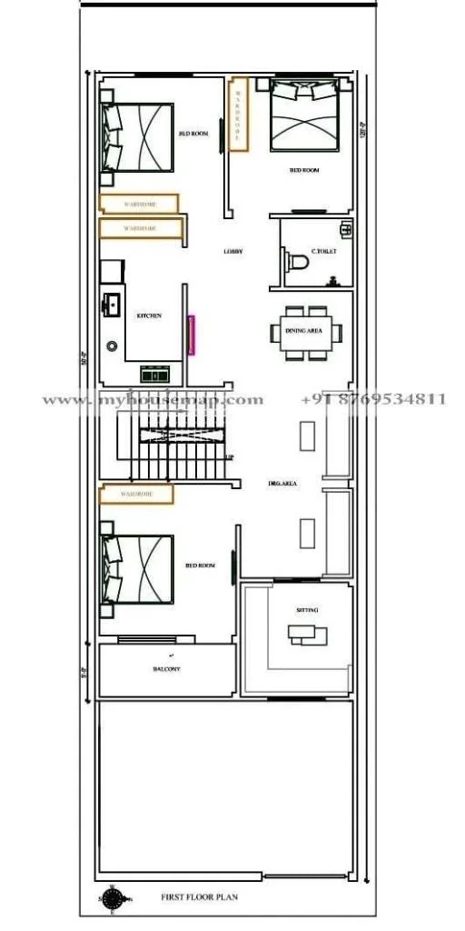 23×50 Ft House Plan