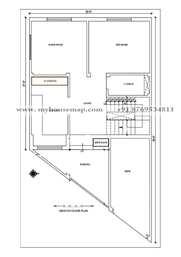 25×46 Ft Floor Plan