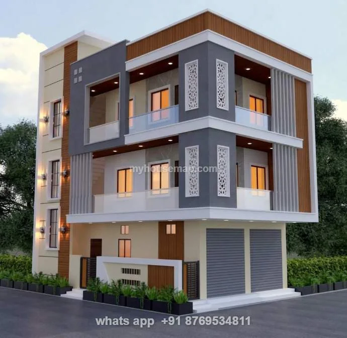 3 Floor Commercial Cum Residential Design