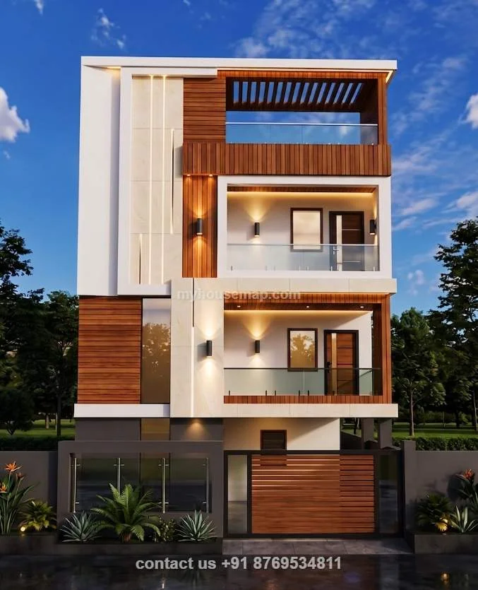 3 Floor House Front Design