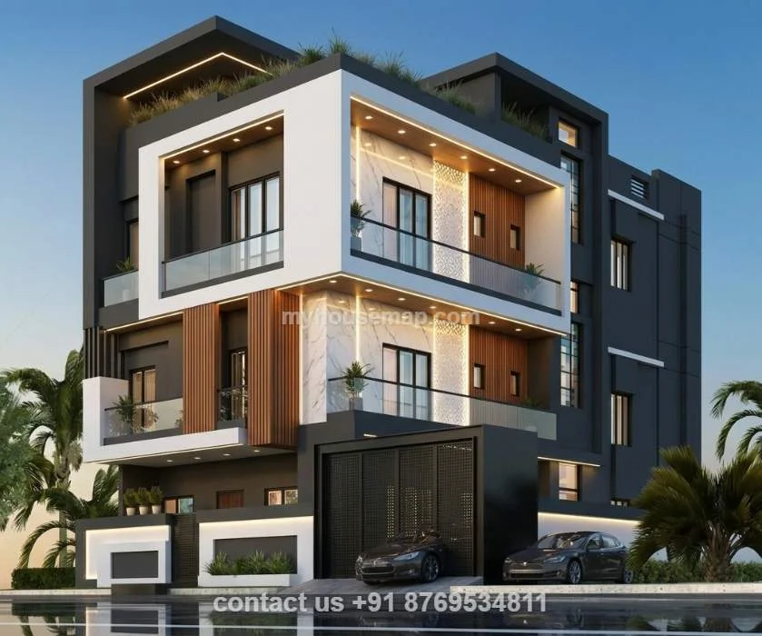 3 Storey Building Front Elevation