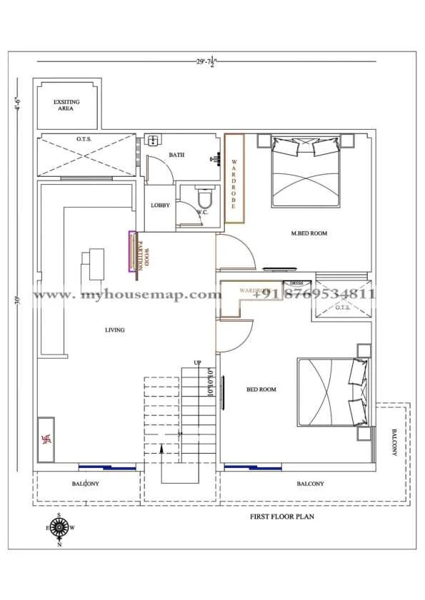30×30 Ft Home Plan
