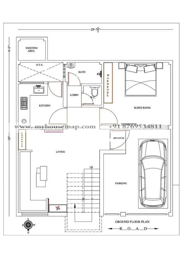 30×30 Ft House Map