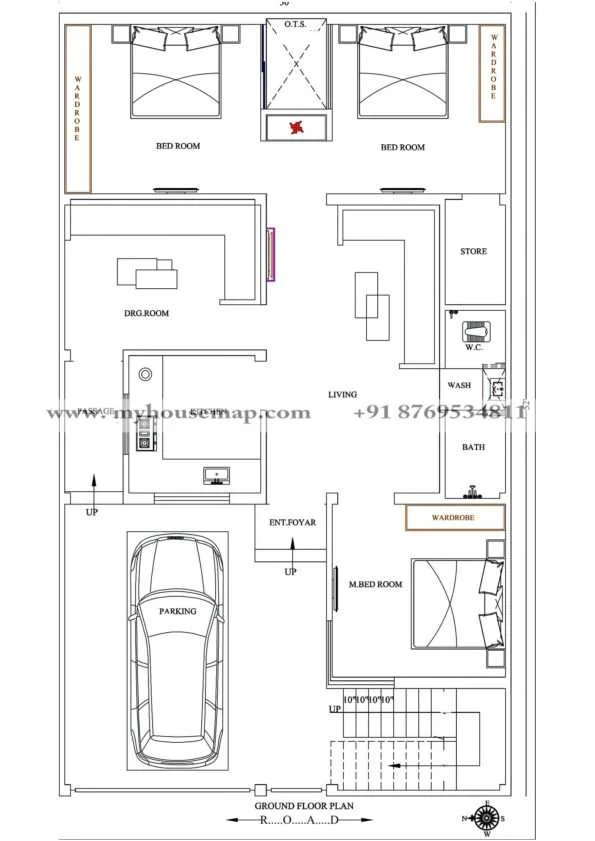 30×52 Ft House Plan