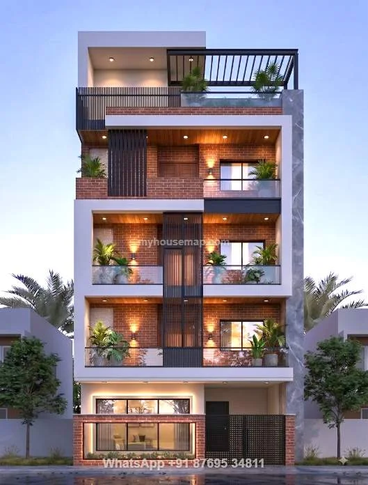 4 Floor House Design For 40 Ft