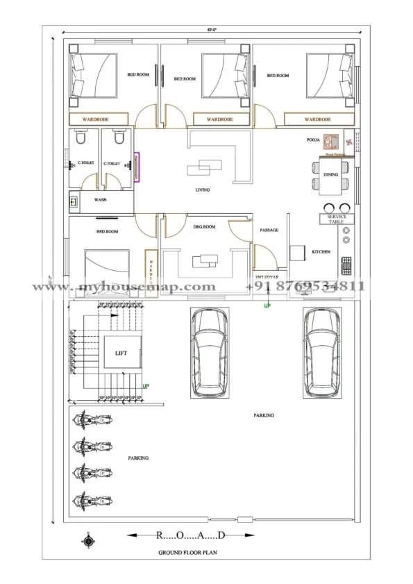 40×65 Ft Floor Plan