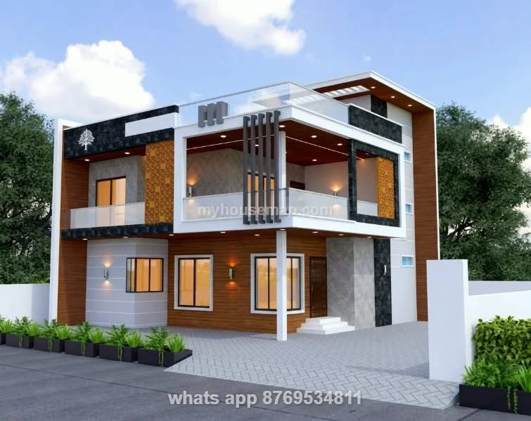 Duplex Home Front Elevation Design
