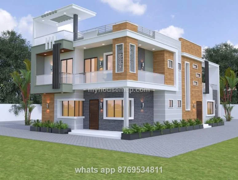 Duplex House Elevation Design
