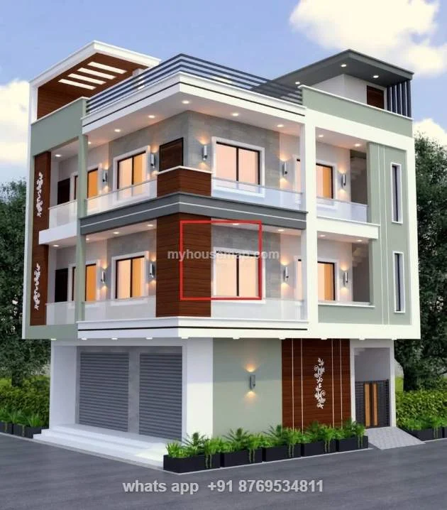 Commercial Cum Residential Elevation 3 Floor
