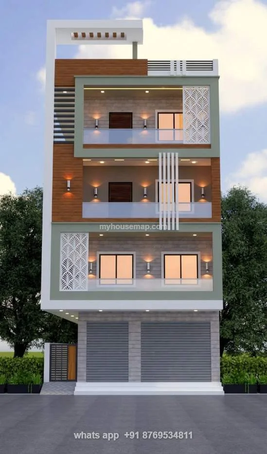 Commercial Cum Residential Elevation Design