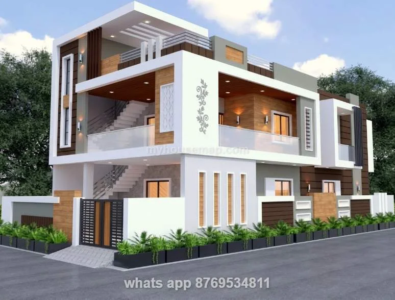 Corner House Front Elevation 2 Floor