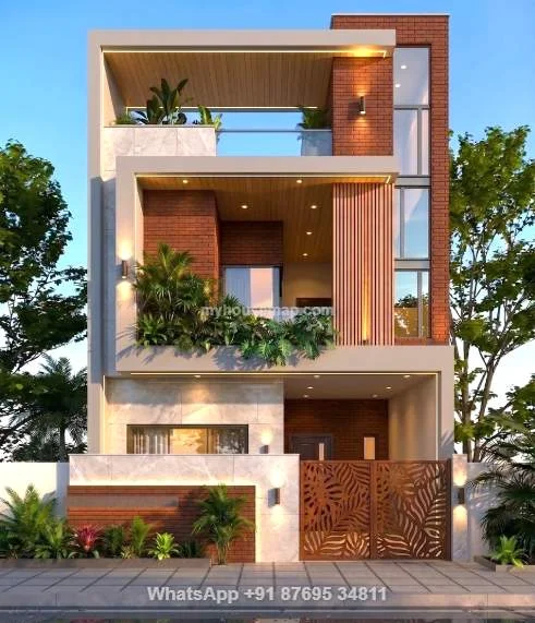 Duplex Modern Elevation Design 25 Ft
