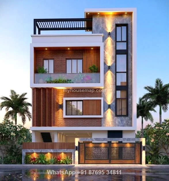 Elevation Design For 3 Floor Building 35 Ft