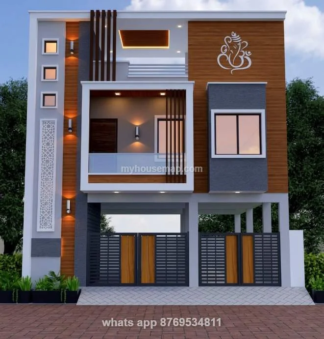 Front Elevation Double Floor Design
