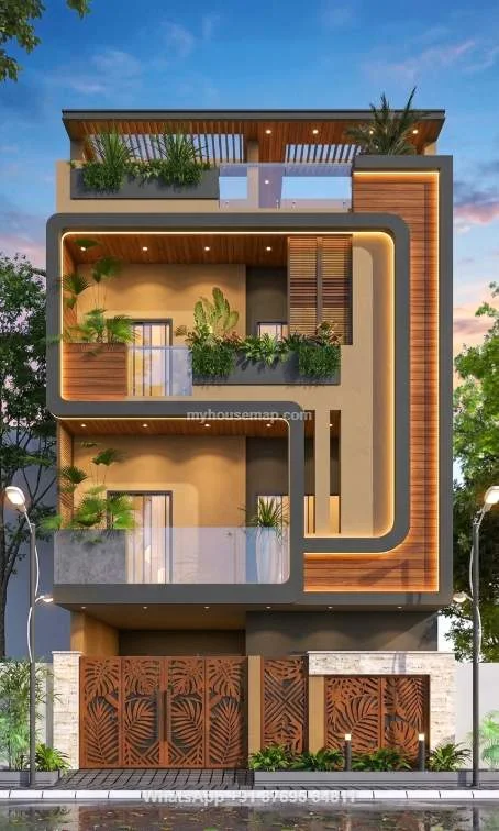 G+2 Modern Facade Design 31 Ft
