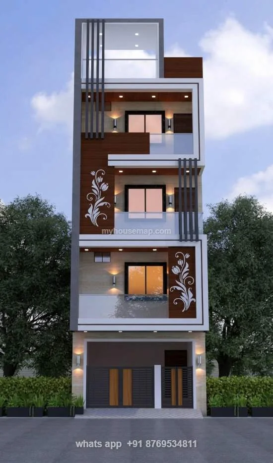 G+3 House Elevation Design