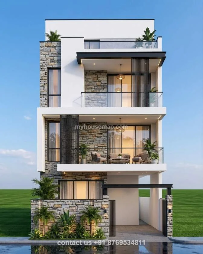 House Elevation For 4 Floor