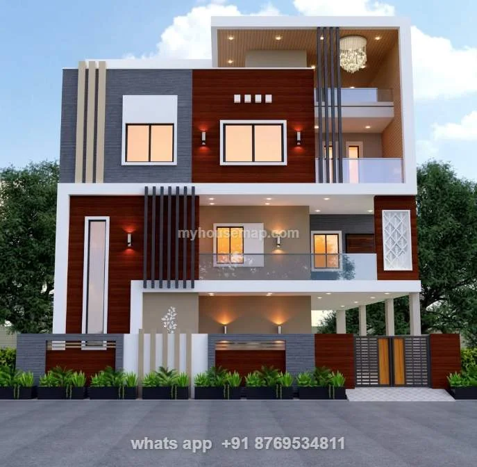 House Front Elevation Design G+2