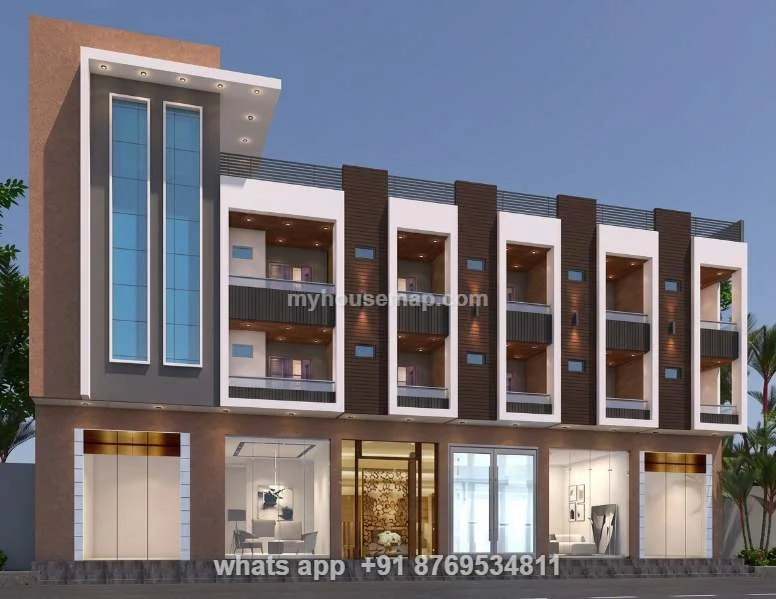 Shop And Hotel Elevation Design