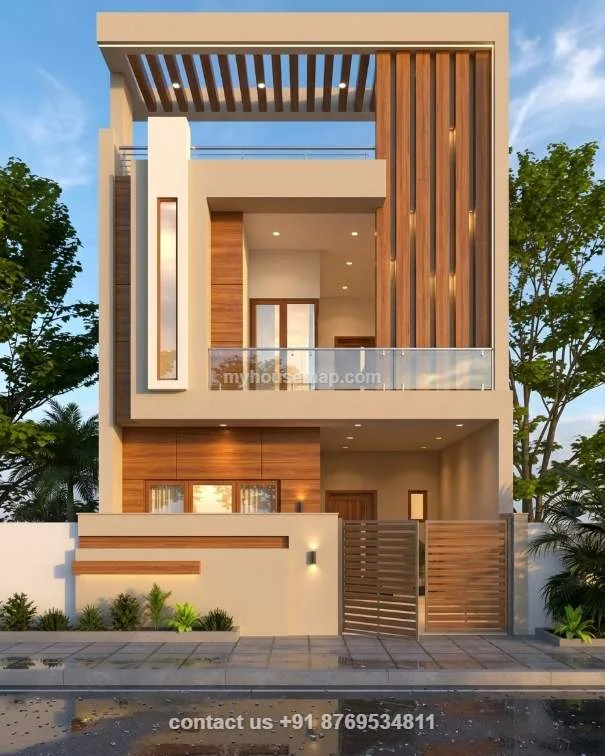 Simple Front Elevation For 2 Floor House